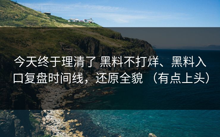 今天终于理清了 黑料不打烊、黑料入口复盘时间线，还原全貌 （有点上头）