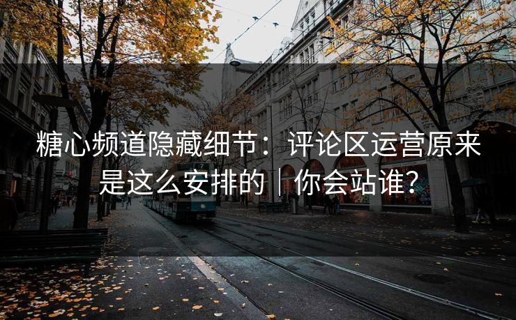 糖心频道隐藏细节：评论区运营原来是这么安排的｜你会站谁？
