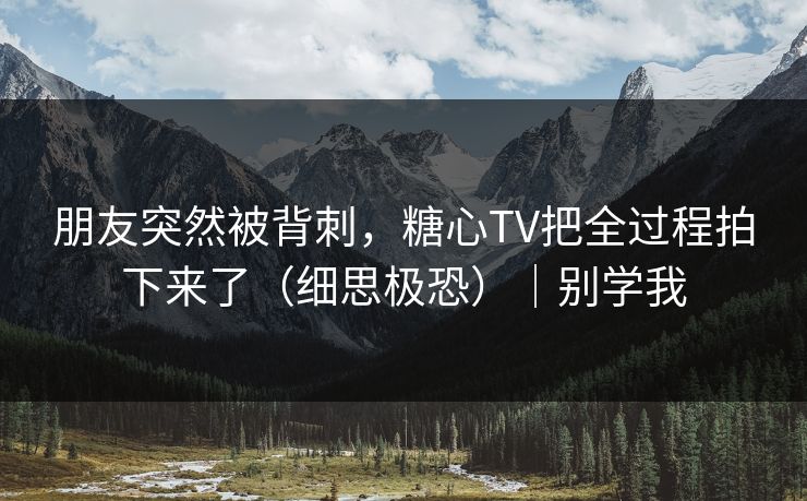 朋友突然被背刺，糖心TV把全过程拍下来了（细思极恐）｜别学我