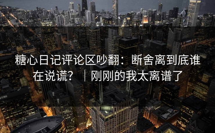 糖心日记评论区吵翻：断舍离到底谁在说谎？｜刚刚的我太离谱了