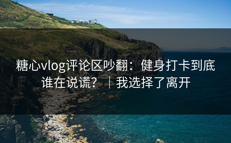 糖心vlog评论区吵翻：健身打卡到底谁在说谎？｜我选择了离开