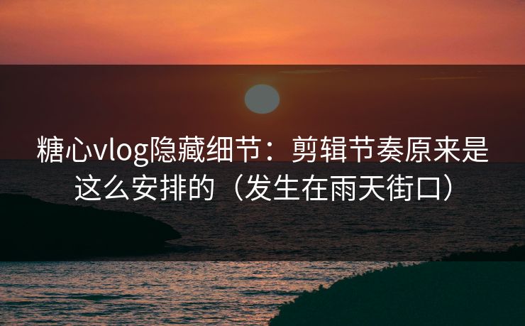 糖心vlog隐藏细节：剪辑节奏原来是这么安排的（发生在雨天街口）