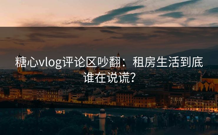 糖心vlog评论区吵翻：租房生活到底谁在说谎？