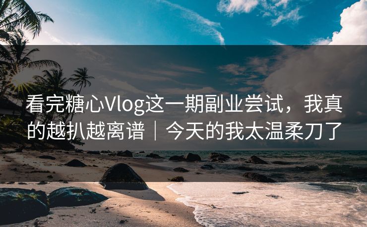 看完糖心Vlog这一期副业尝试，我真的越扒越离谱｜今天的我太温柔刀了