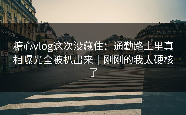 糖心vlog这次没藏住：通勤路上里真相曝光全被扒出来｜刚刚的我太硬核了
