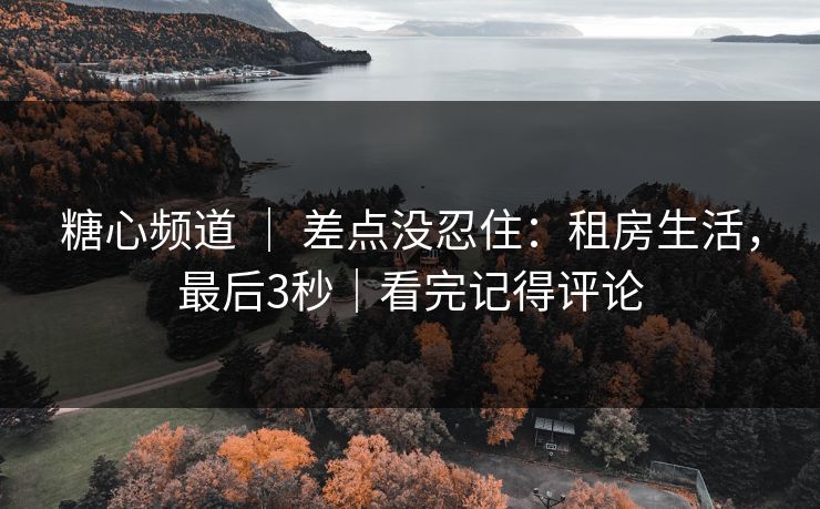 糖心频道 ｜ 差点没忍住：租房生活，最后3秒｜看完记得评论